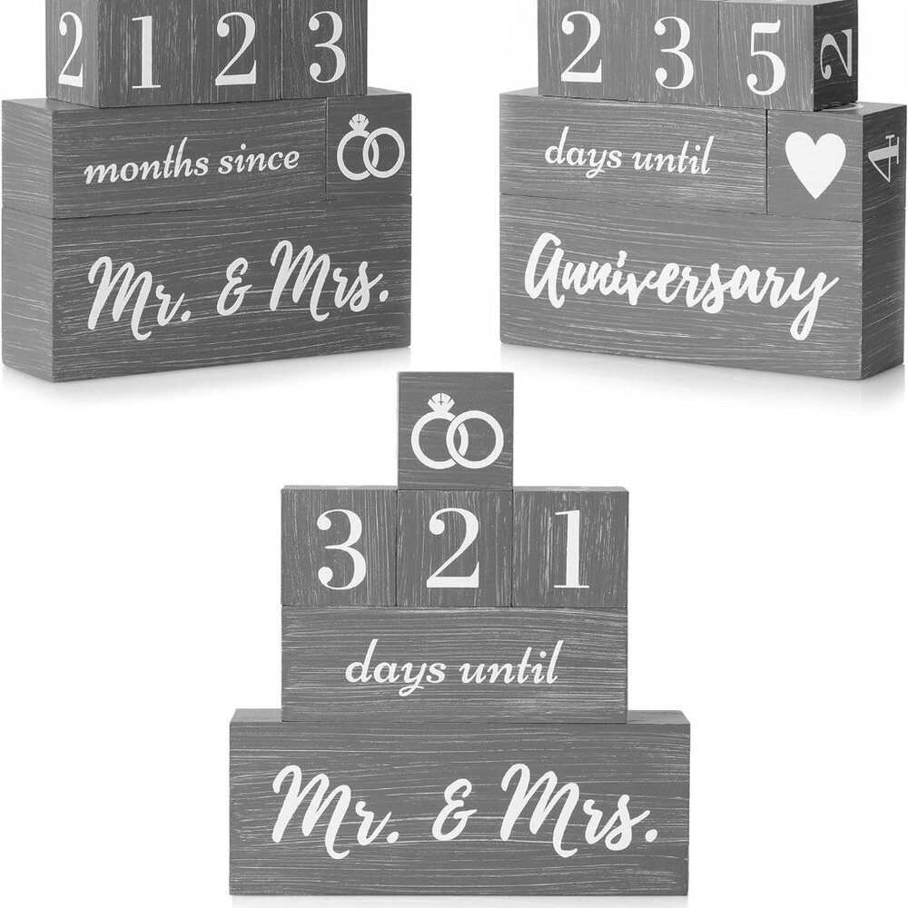 Wedding Countdown Sign - Plaque and Calendar for Planning - Cute Engagement Gift